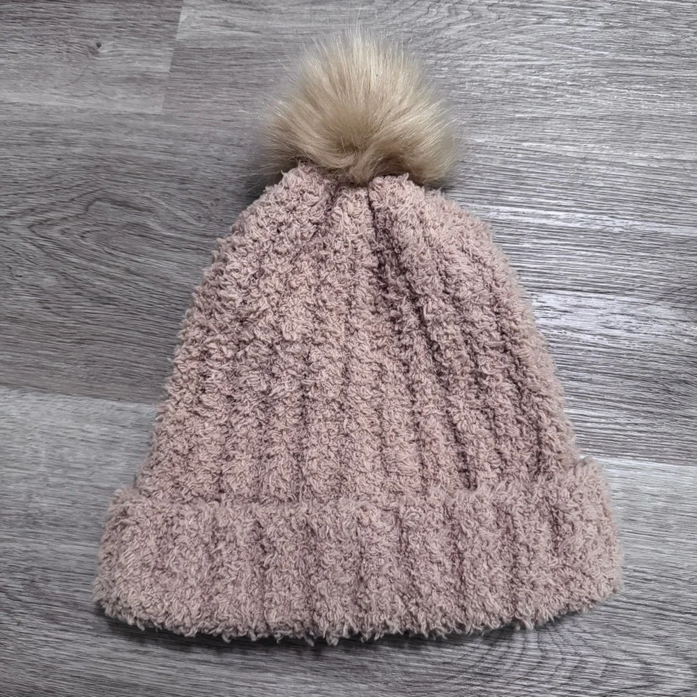 Tan Pom Pom Fur Beanie Toboggan Walmart One Size Winter